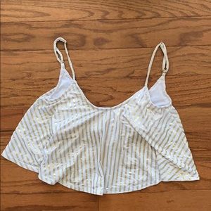 Kortni Jeane Gold Stripe Swing Swim Top
